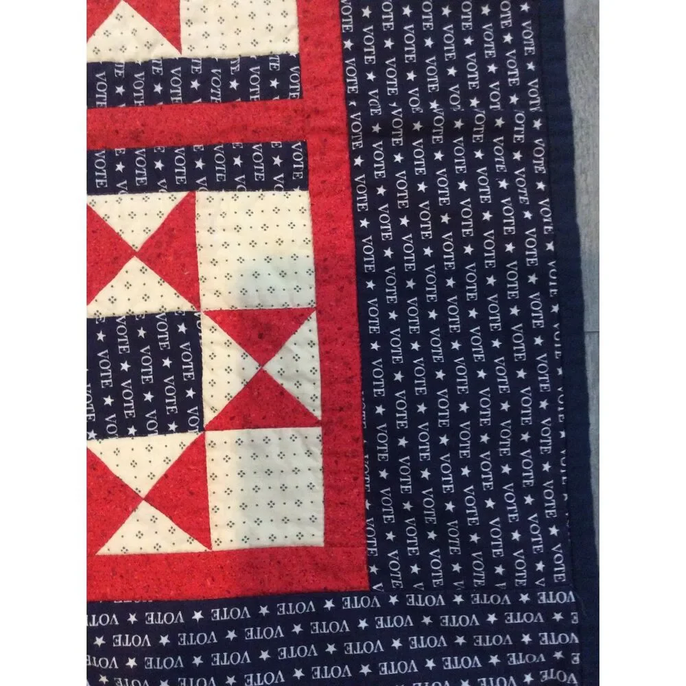 Vote Quilted Wall Hanging Chair throw Patriotic